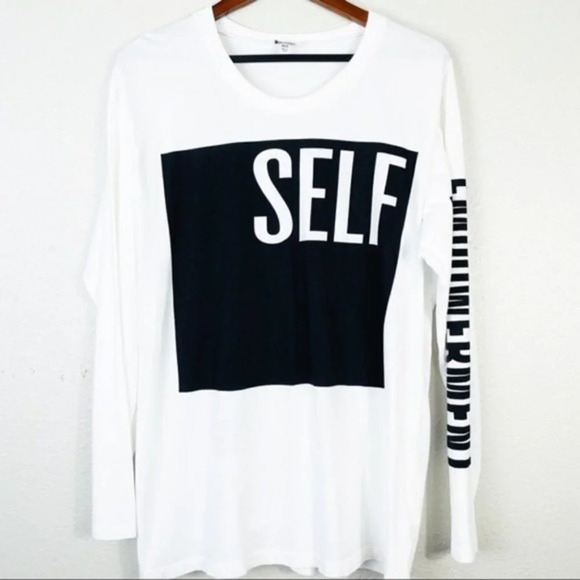 BY ZENDAYA White &‎ Black 'Self Empowerment' Long-Sleeve Tee - Picture 6 of 9